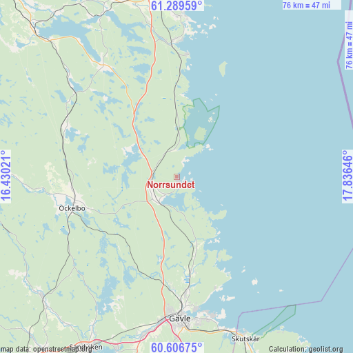 Norrsundet on map