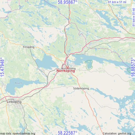 Norrköping on map