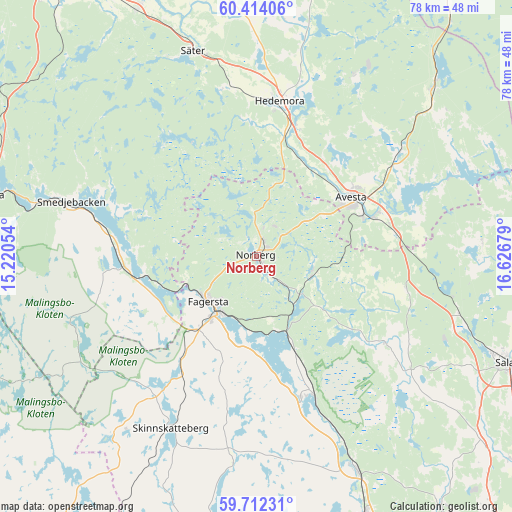 Norberg on map