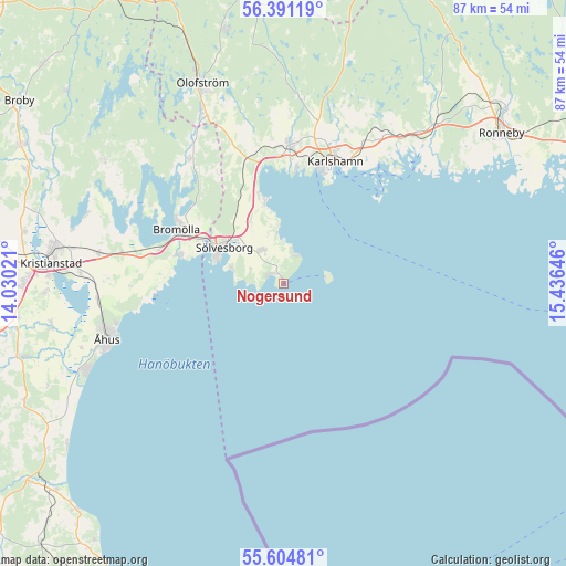 Nogersund on map