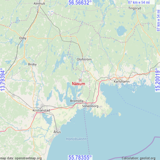 Näsum on map