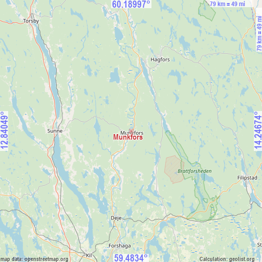Munkfors on map