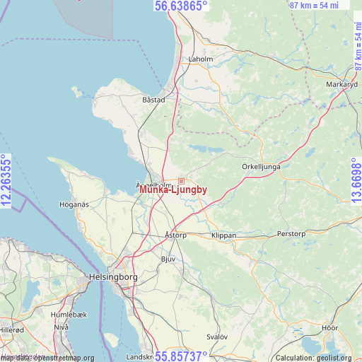 Munka-Ljungby on map