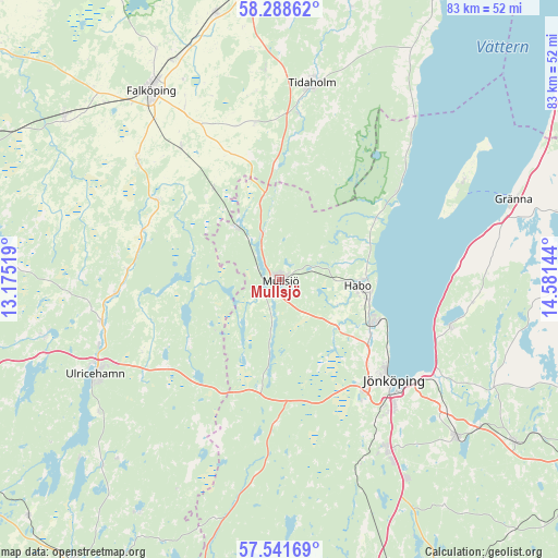 Mullsjö on map