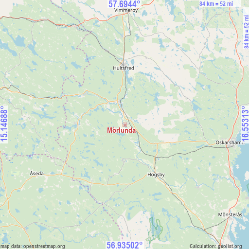 Mörlunda on map