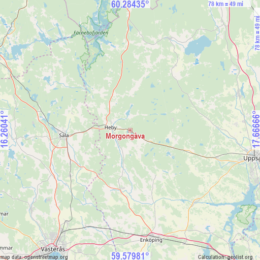 Morgongåva on map