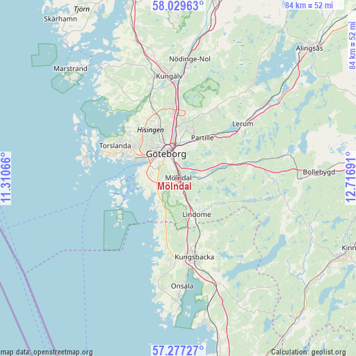 Mölndal on map