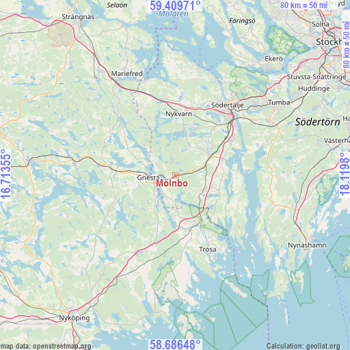 Mölnbo on map