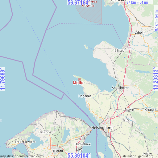 Mölle on map