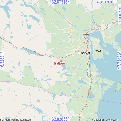 Matfors on map