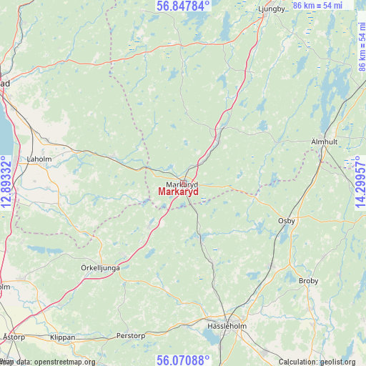 Markaryd on map