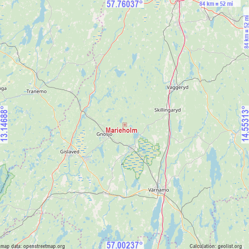 Marieholm on map