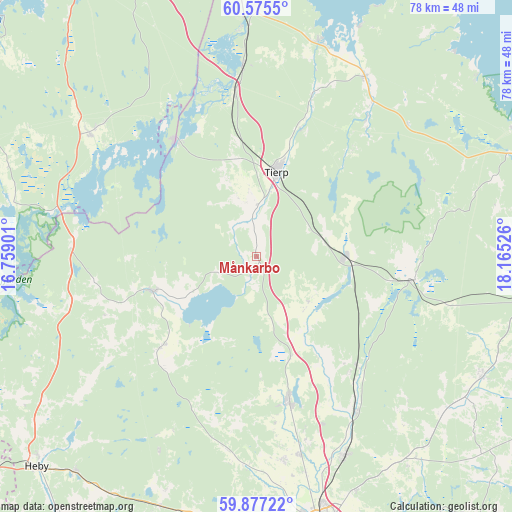 Månkarbo on map
