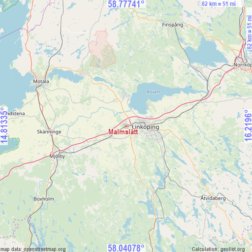 Malmslätt on map