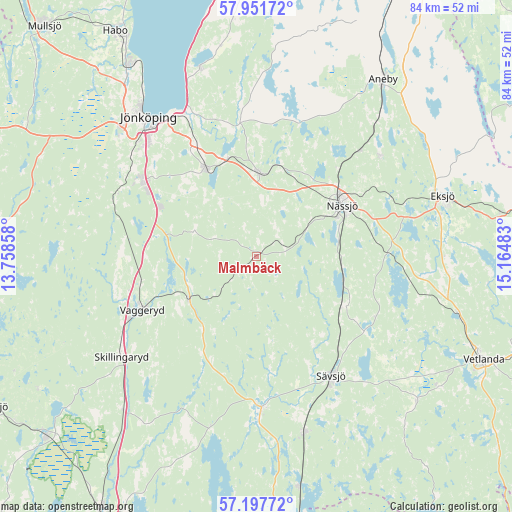 Malmbäck on map