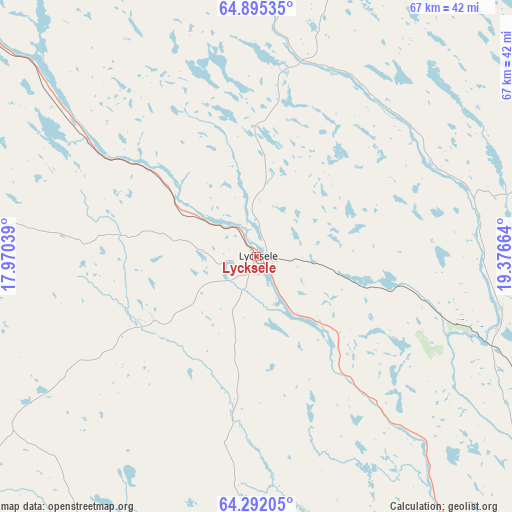 Lycksele on map