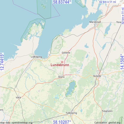Lundsbrunn on map