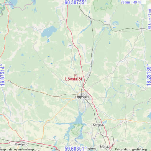 Lövstalöt on map