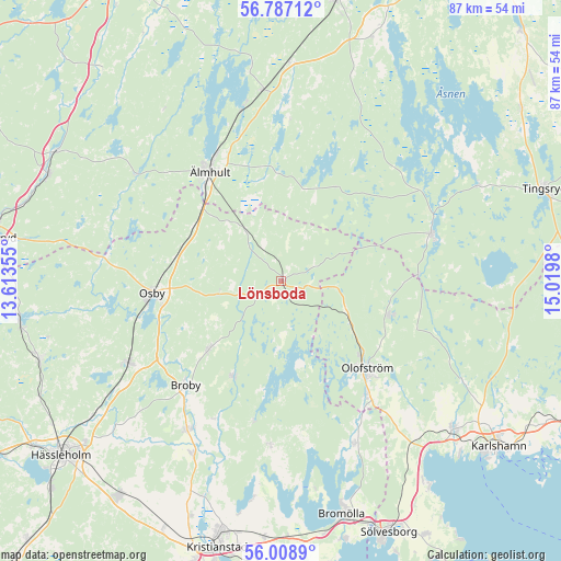 Lönsboda on map