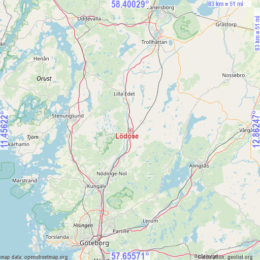 Lödöse on map