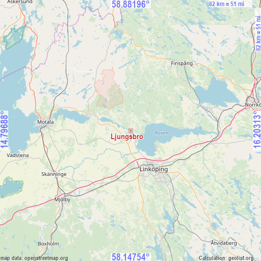 Ljungsbro on map
