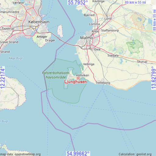 Ljunghusen on map
