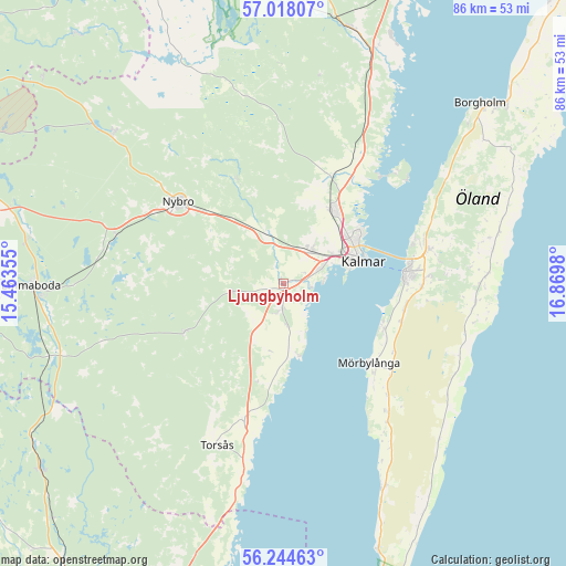 Ljungbyholm on map