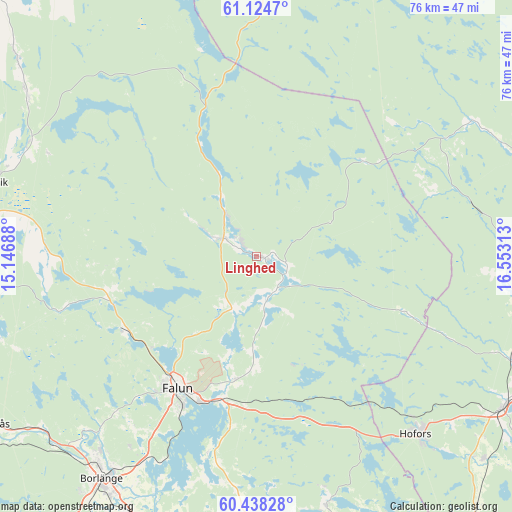 Linghed on map