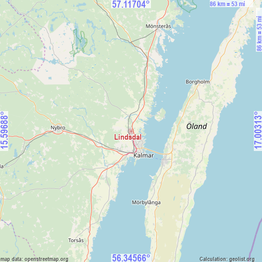 Lindsdal on map