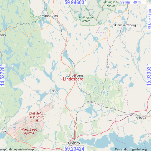 Lindesberg on map