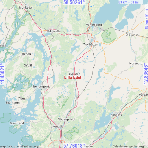 Lilla Edet on map