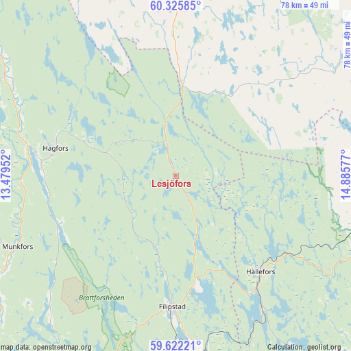 Lesjöfors on map