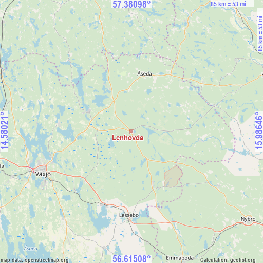 Lenhovda on map