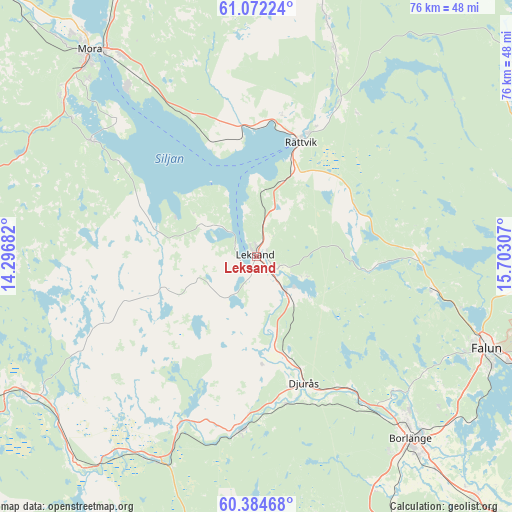 Leksand on map