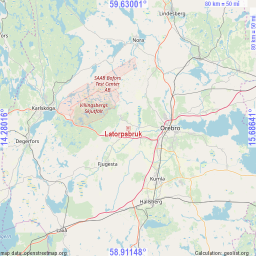 Latorpsbruk on map