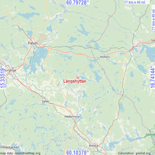 Långshyttan on map