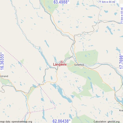 Långsele on map