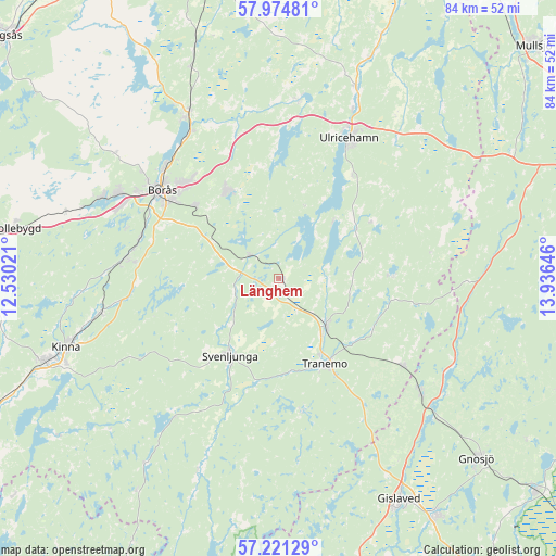 Länghem on map