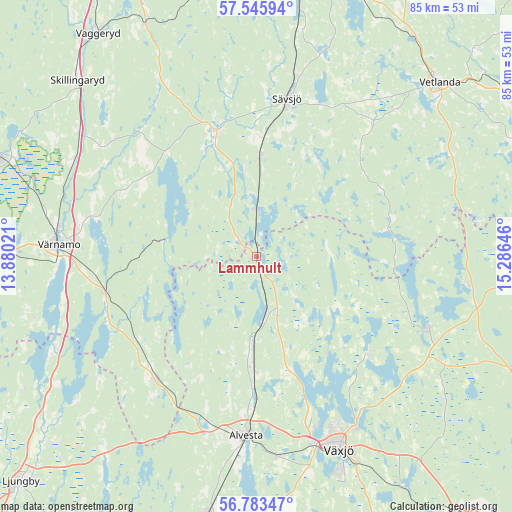 Lammhult on map