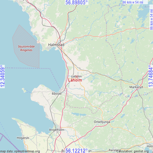Laholm on map
