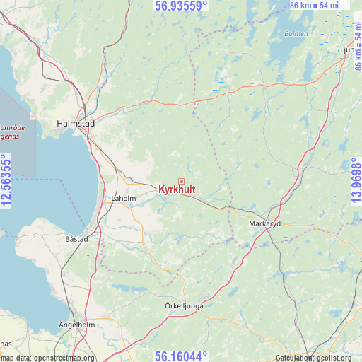 Kyrkhult on map