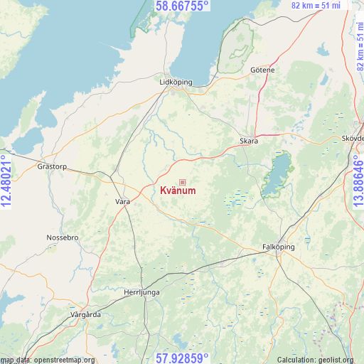 Kvänum on map