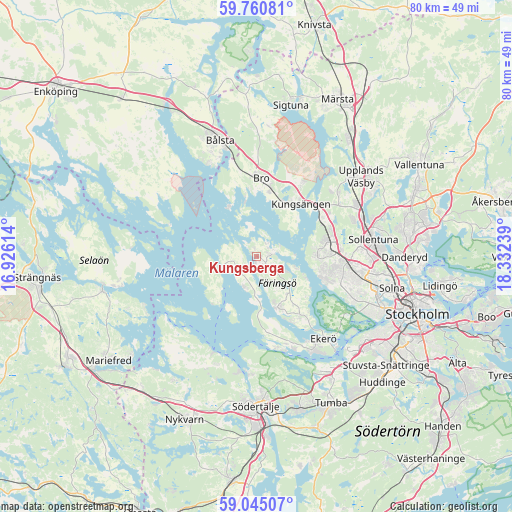 Kungsberga on map