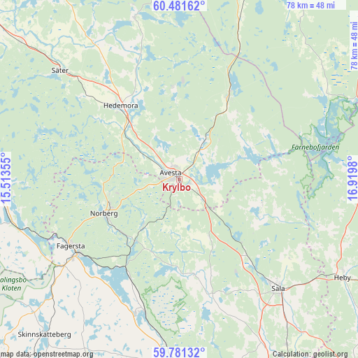 Krylbo on map