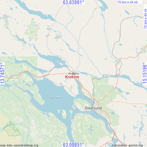 Krokom on map