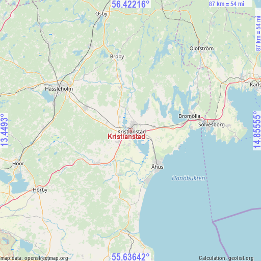 Kristianstad on map