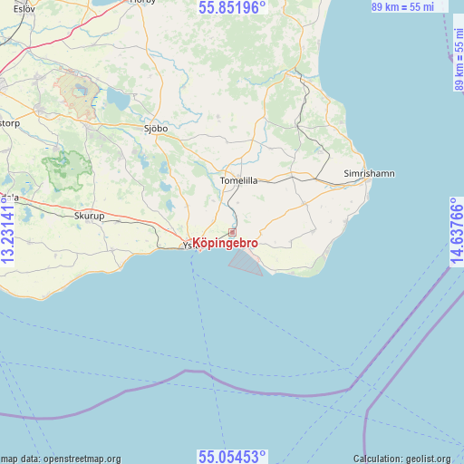 Köpingebro on map