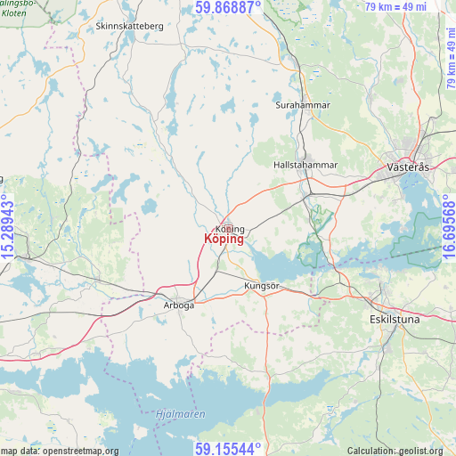 Köping on map