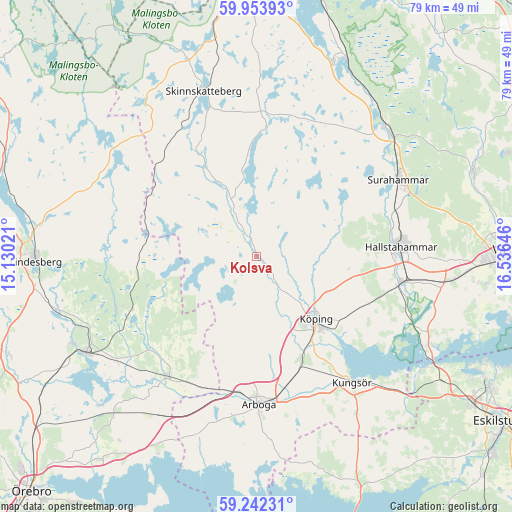 Kolsva on map