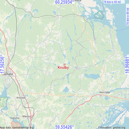 Knutby on map